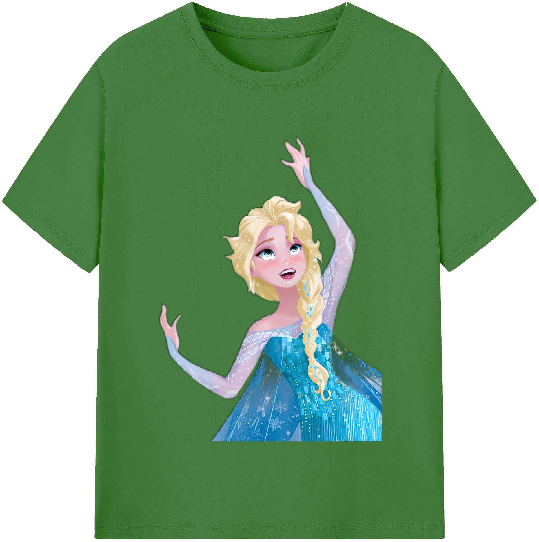 （画像用） アナと雪の女王 アンナ エルサ Frozen Anna Elsa レディースカジュアルプリントTシャツ（綿100％）